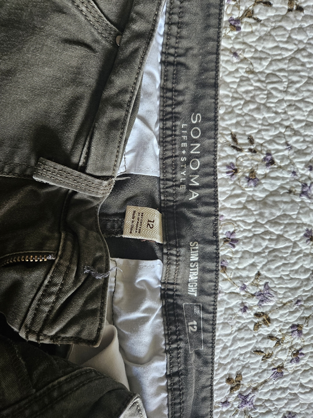 Sonoma Dark Olive Cargo Pants with Side Pocket - Picture 2 of 4